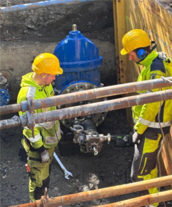 Stahlleitung anbohren