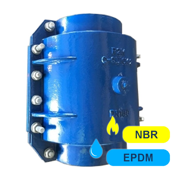 bauchschelle aus guss mit epdm oder nbr dichtung