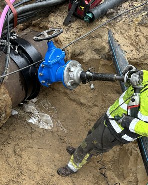 anbohrarmatur aus stahl