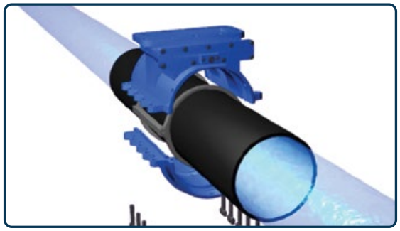 Absperrschieber unter Druck sicher einbauen: Anbringen der Schellen.