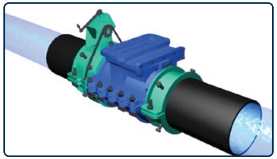 Absperrschieber unter Druck sicher einbauen: Installation der Endringe