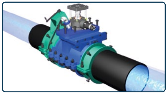 Absperrschieber unter Druck sicher einbauen: Bohrer anbringen