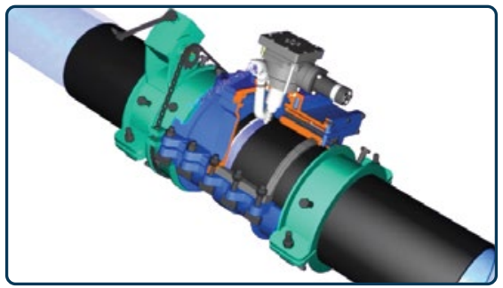 Schieber unter Druck montieren: Rohr schneiden