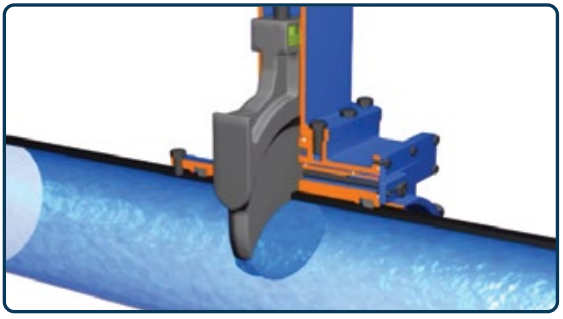 Schieberkeil absenken bei Montage des Absperrschiebers unter Druck